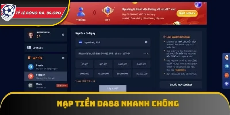 DA88 hỗ trợ đa dạng loại hình giao dịch